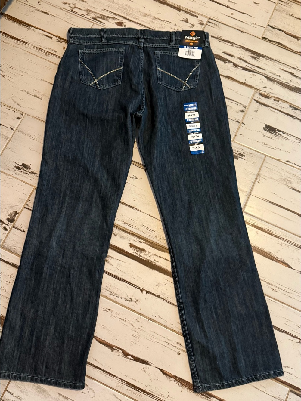 Men's Wrangler 20X 42 Vintage Bootcut Jeans in Dark Indigo 36x32 FR Work jeans - Picture 3 of 3